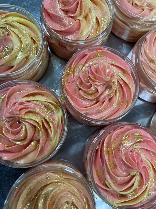 Shimmering Strawberry and Lemon Body Butter (Whipped)